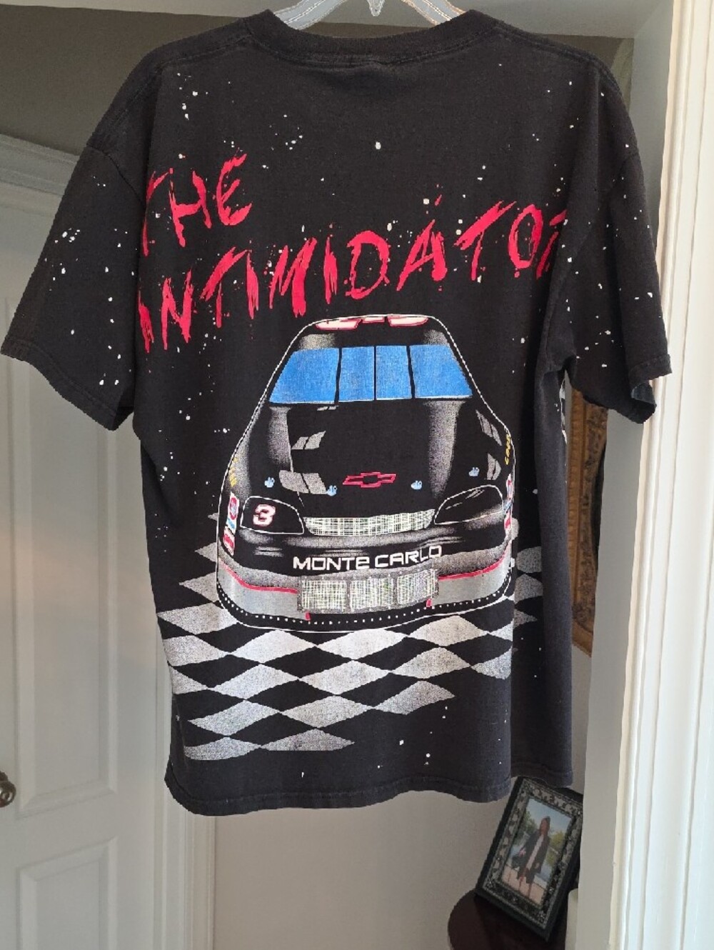 Vintage RARE Dale Earnhardt Racing Graphic Tee - Black with Red & Blue SIZE XL - Picture 7 of 15